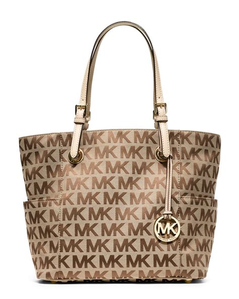 michael kors mk logo jet set signature tote handbag|jet set travel mk.